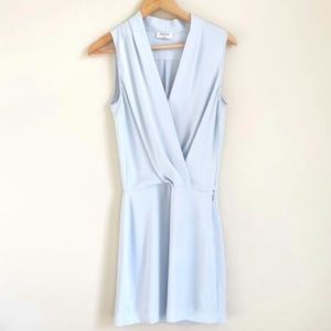 BABATON Phoenix Dress Faux-wrap, Sleeveless Mini Dress Light Blue Size 2